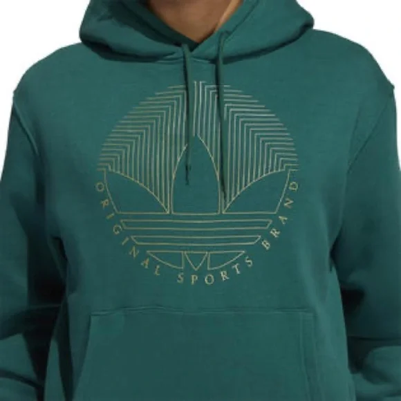 ADIDAS Deco Trefoil Hoodie Green. - Picture 2 of 8